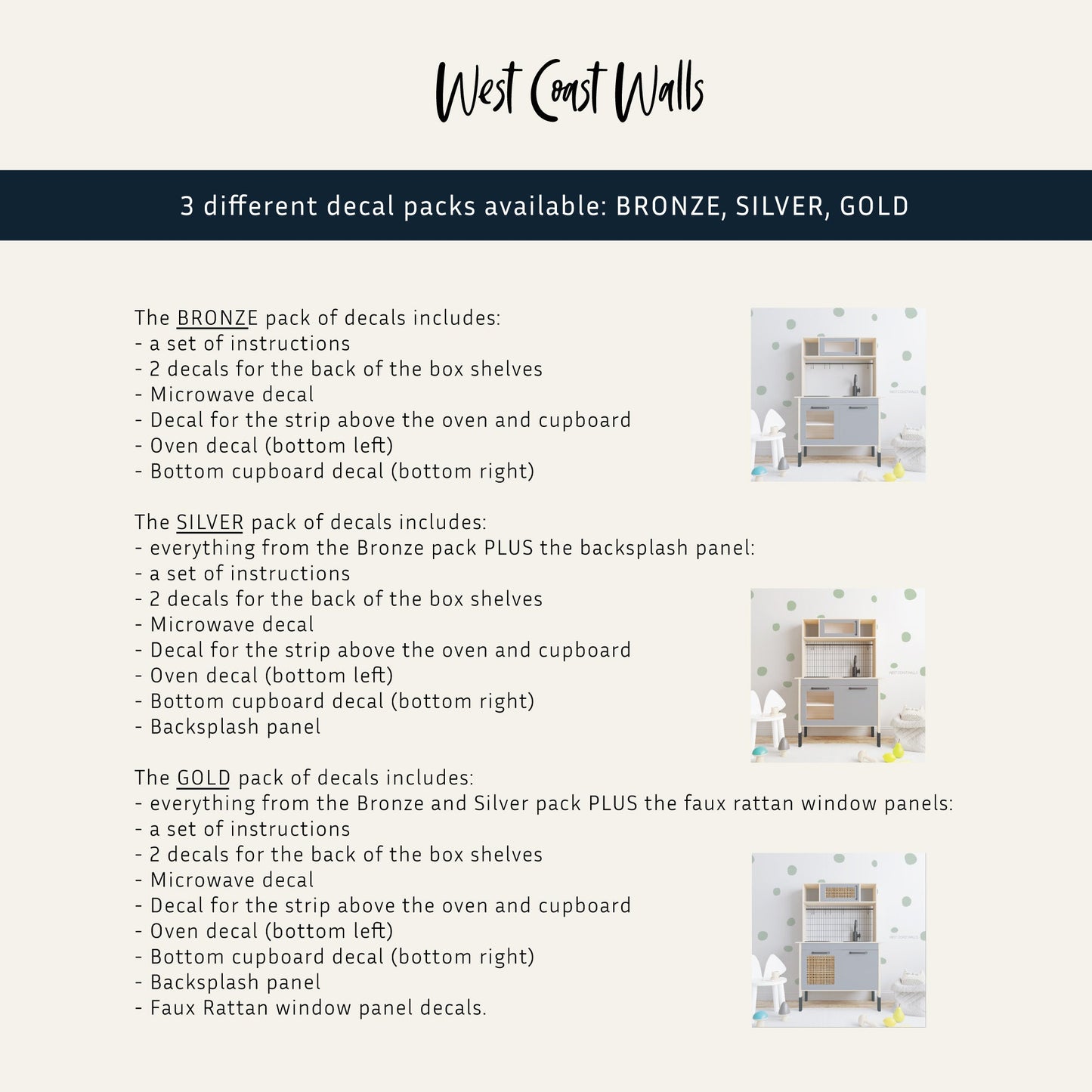 Ikea DUKTIG Kitchen Removable Decals
