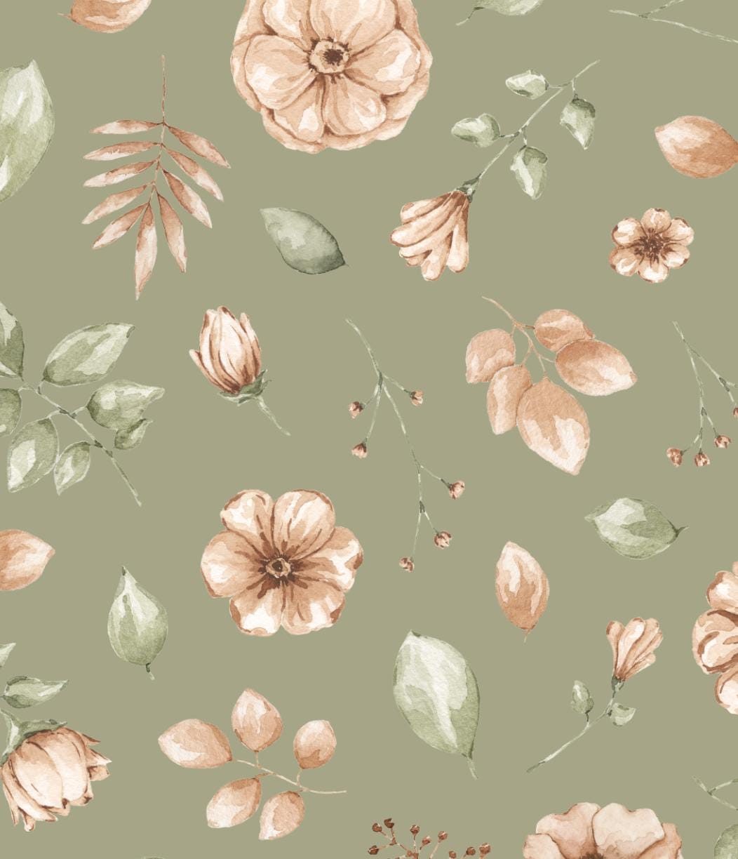 Vintage Flowers x Michelle Austin / Hand Painted Wallpaper / Feature Wall / Custom Wallpaper