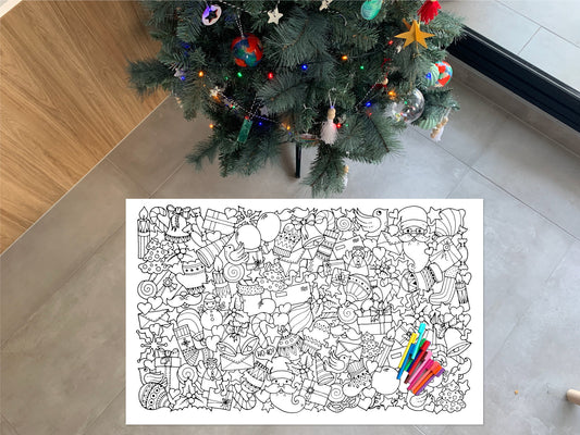 Christmas Collage Coloring Sheet