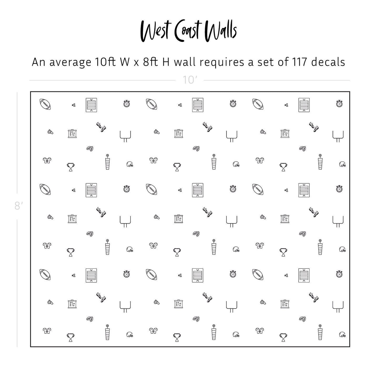 Minimalist Football Theme Wall Decals