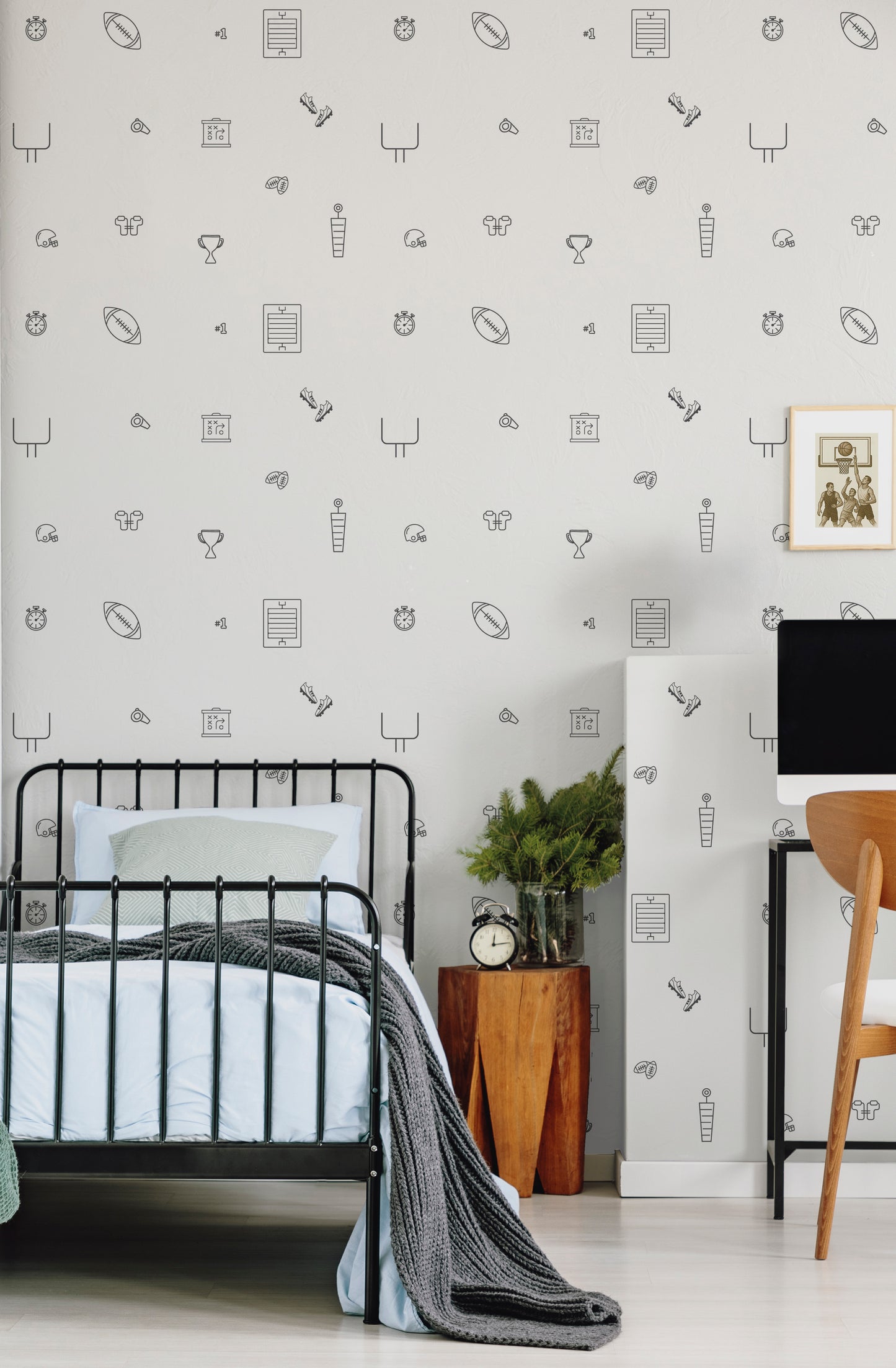 Minimalist Football Theme Wall Decals