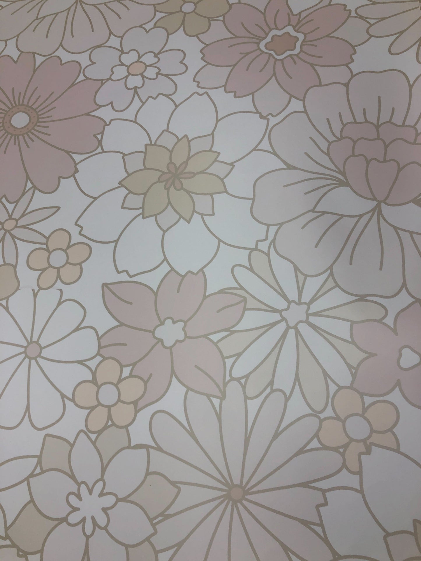 CLEARANCE Muted Retro Blooms Wallpaper 4 rolls of 24"x96"