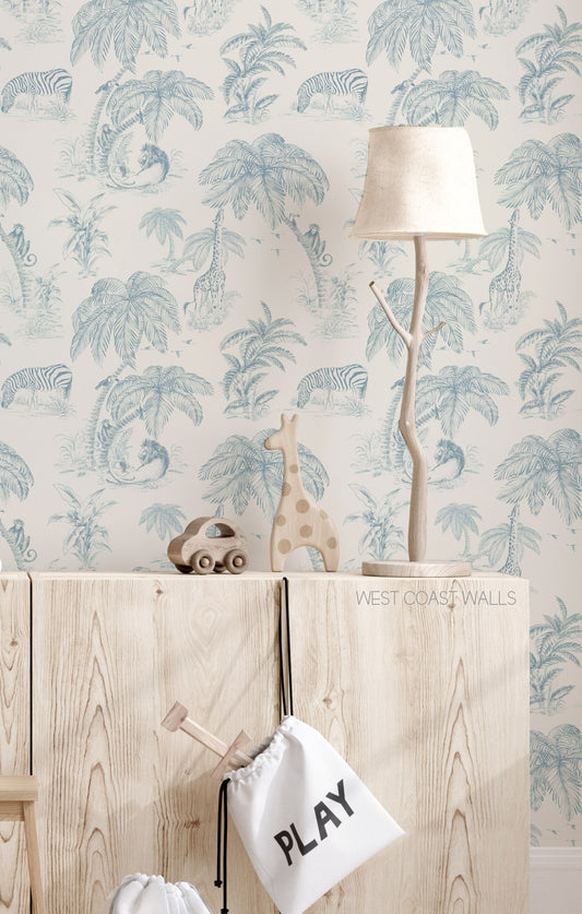 Jungle Toile Wallpaper