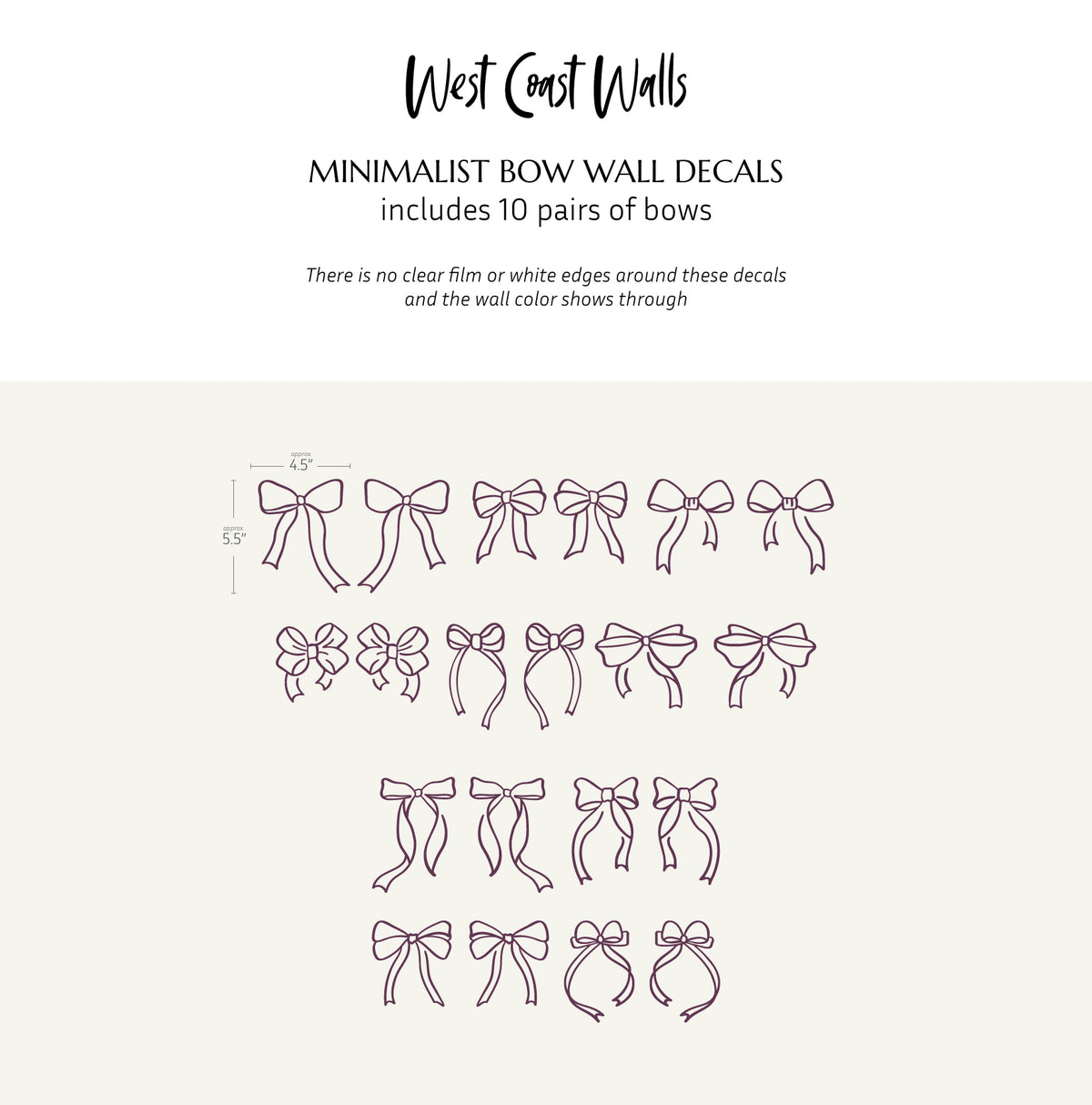 Minimalist Bow Decals