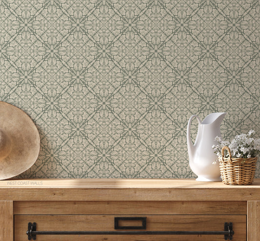 Sweet Vintage Sage Wallpaper (Papillon Patterns x West Coast Walls)