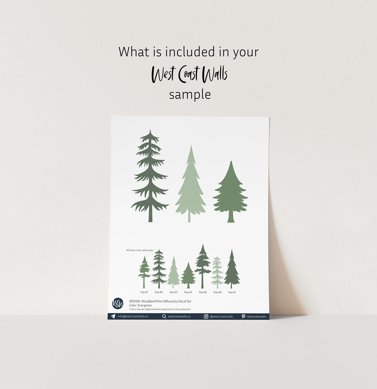 Woodland Pines Silhouette Decal set