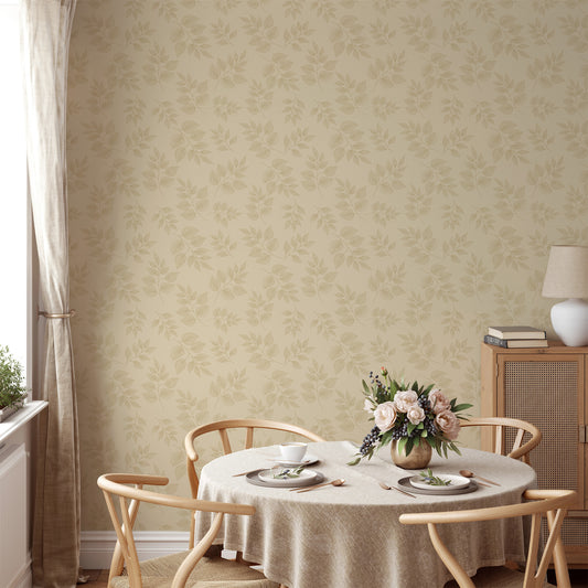 Etched Leaf Botanical Wallpaper