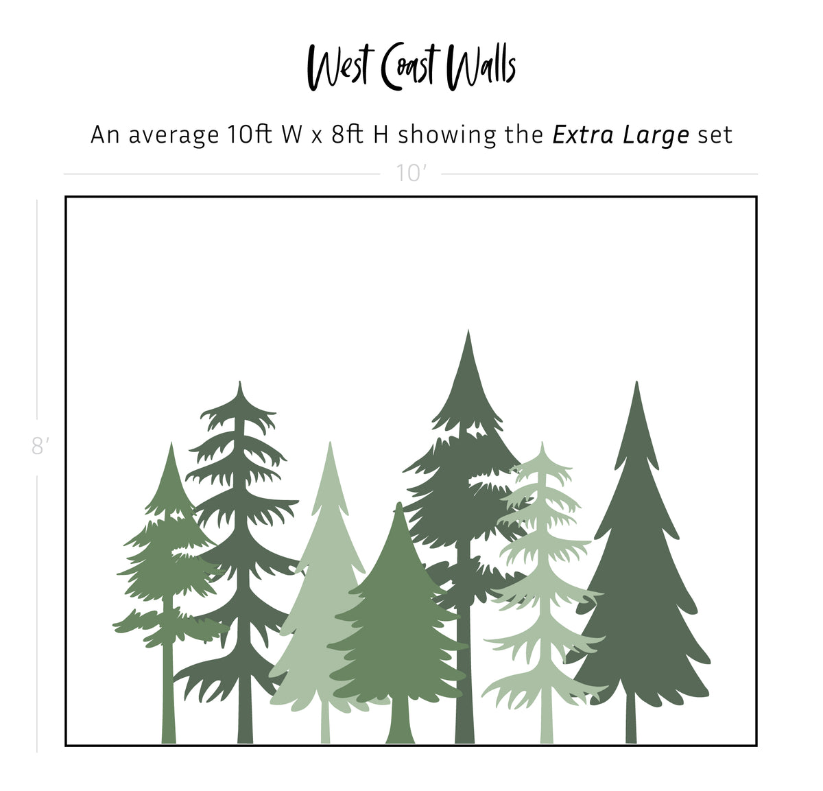 Woodland Pines Silhouette Decal set