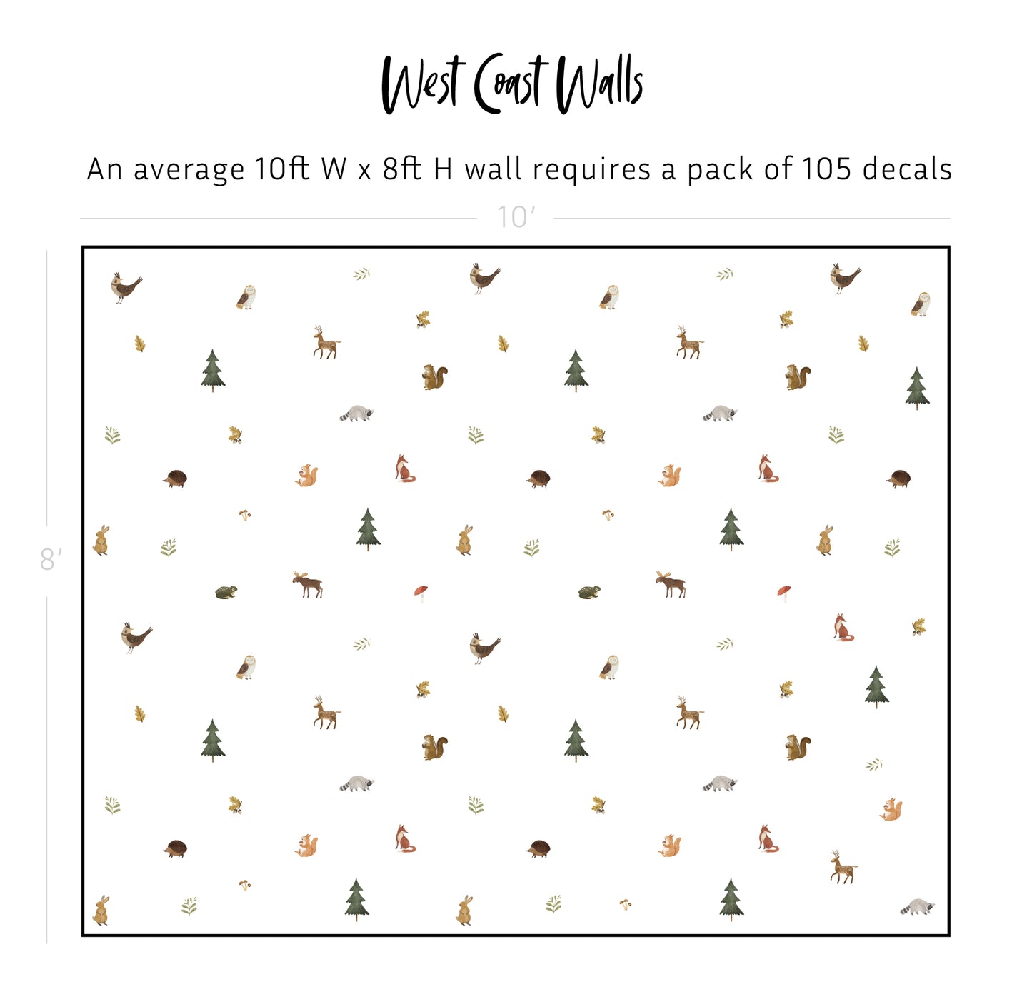 a picture of a wall with animals and trees