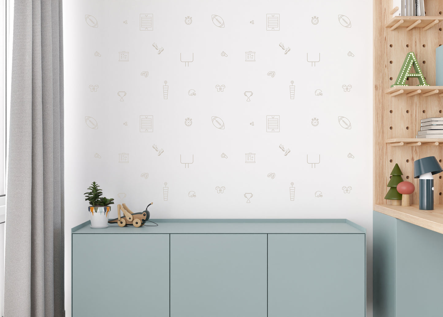 Minimalist Football Theme Wall Decals