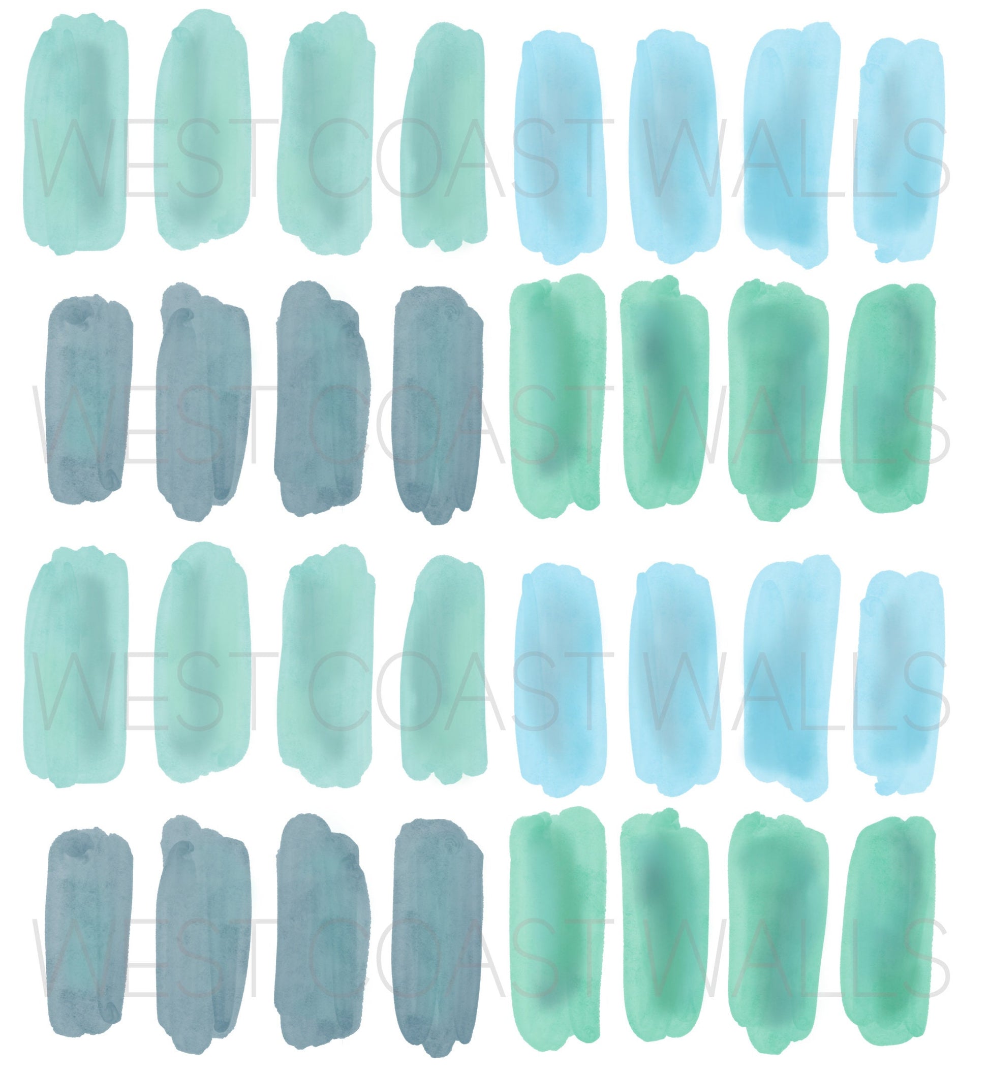 Stubby Irregular Watercolor Line Decals