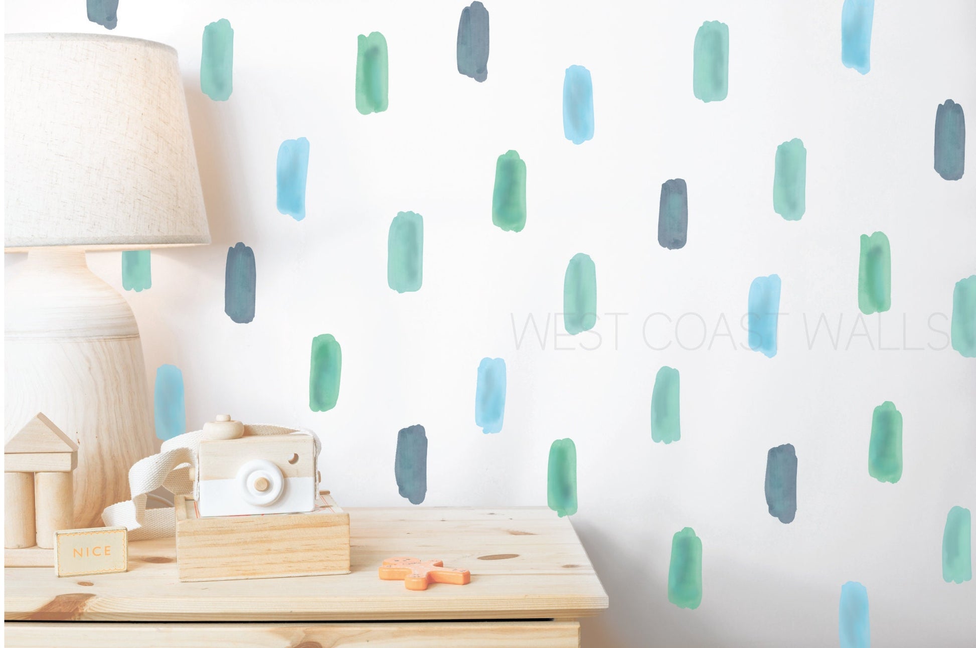 Stubby Irregular Watercolor Line Decals