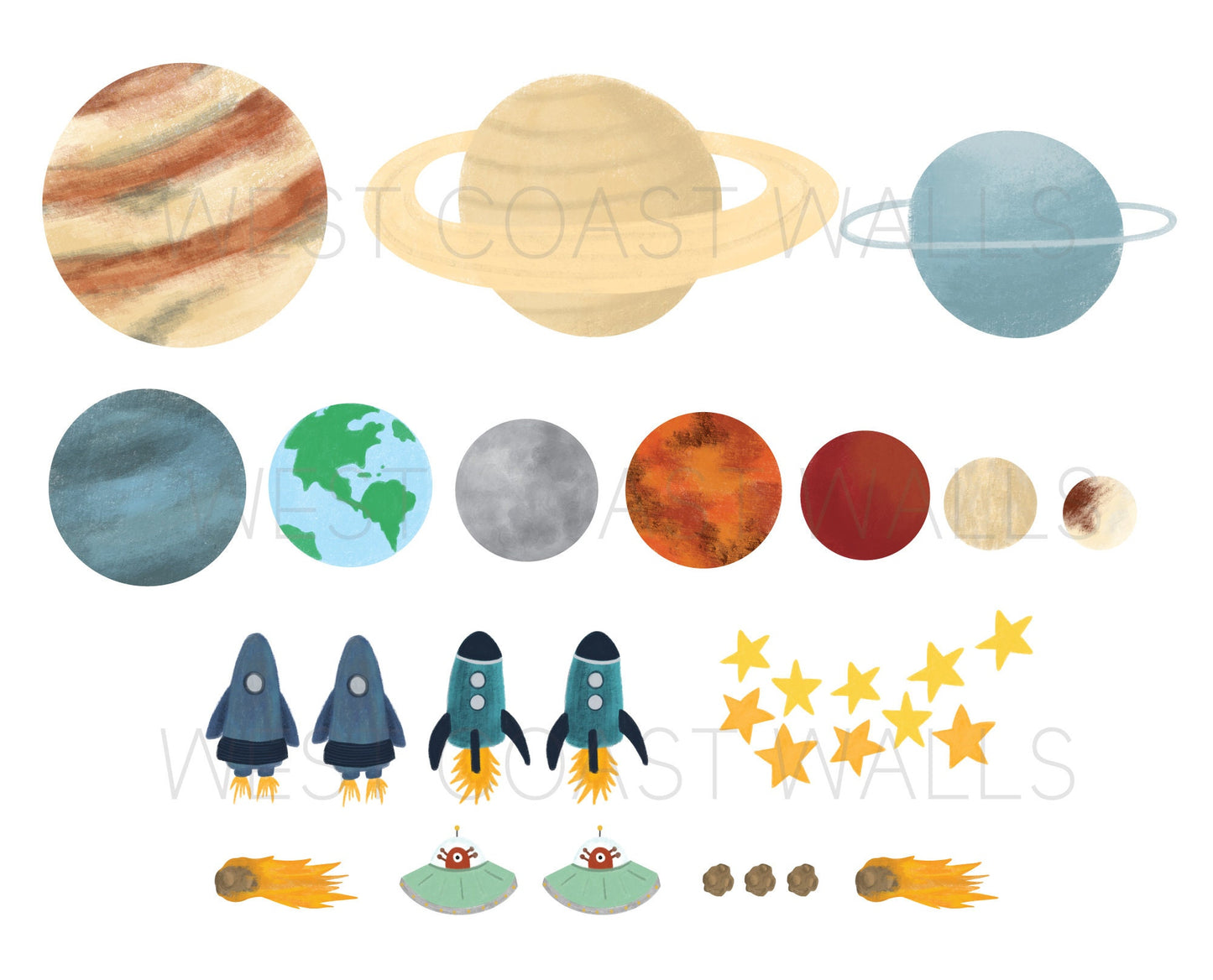Solar System Removable Wall Decals