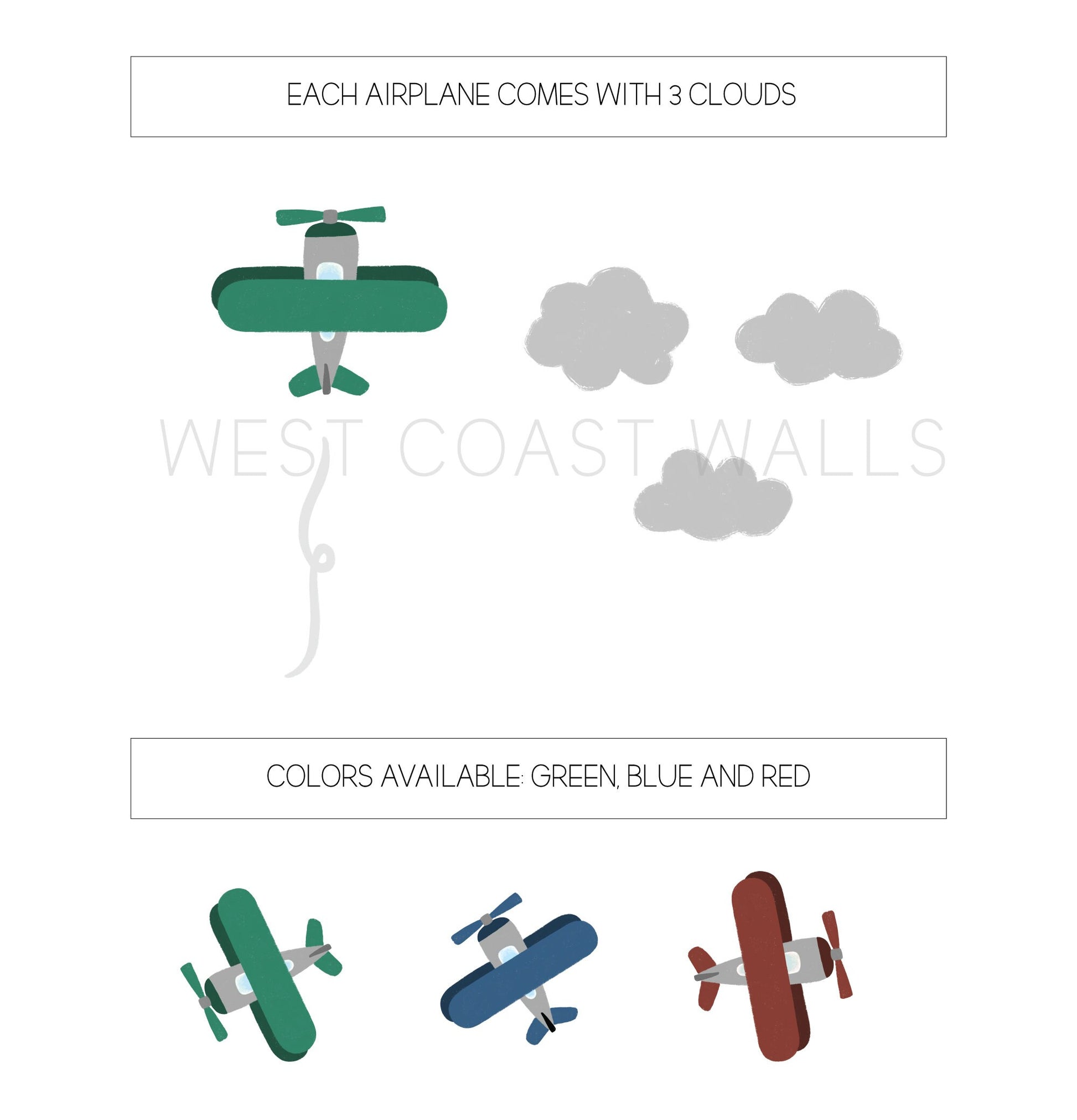 Painted Airplane Wall Decal