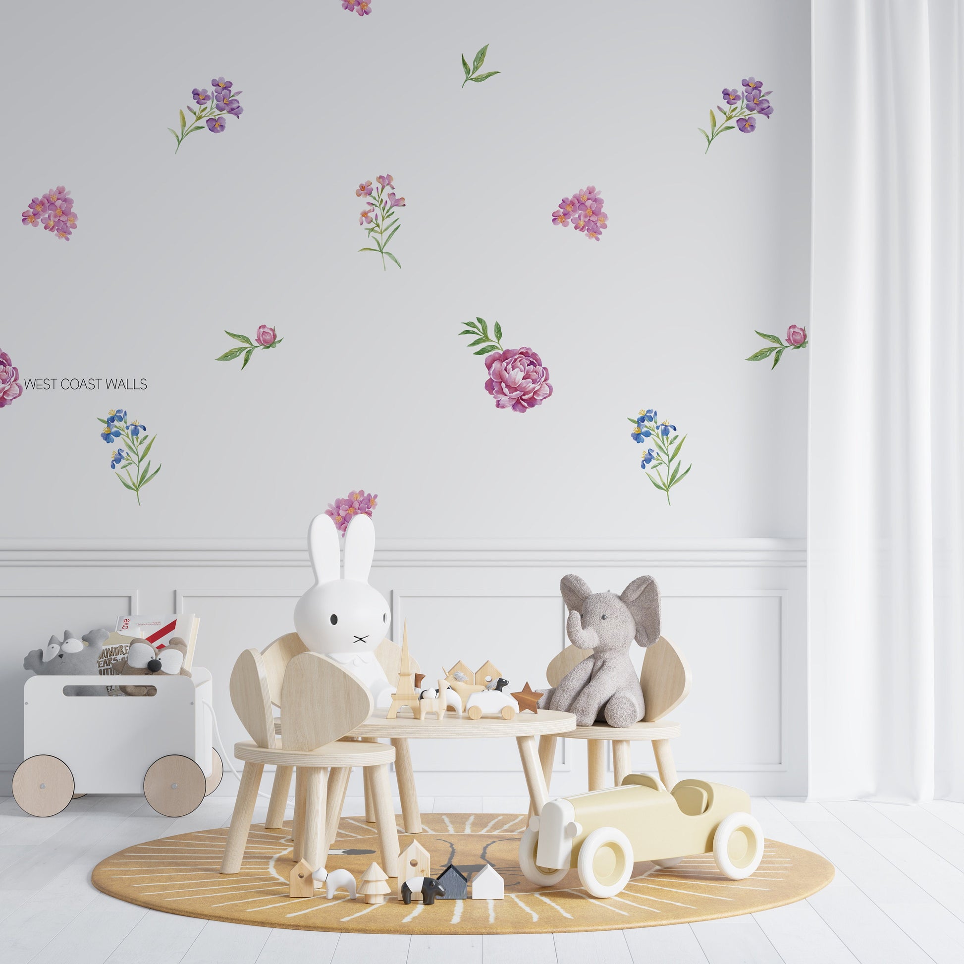 Removable Wildflower Watercolor Floral Wall Decals