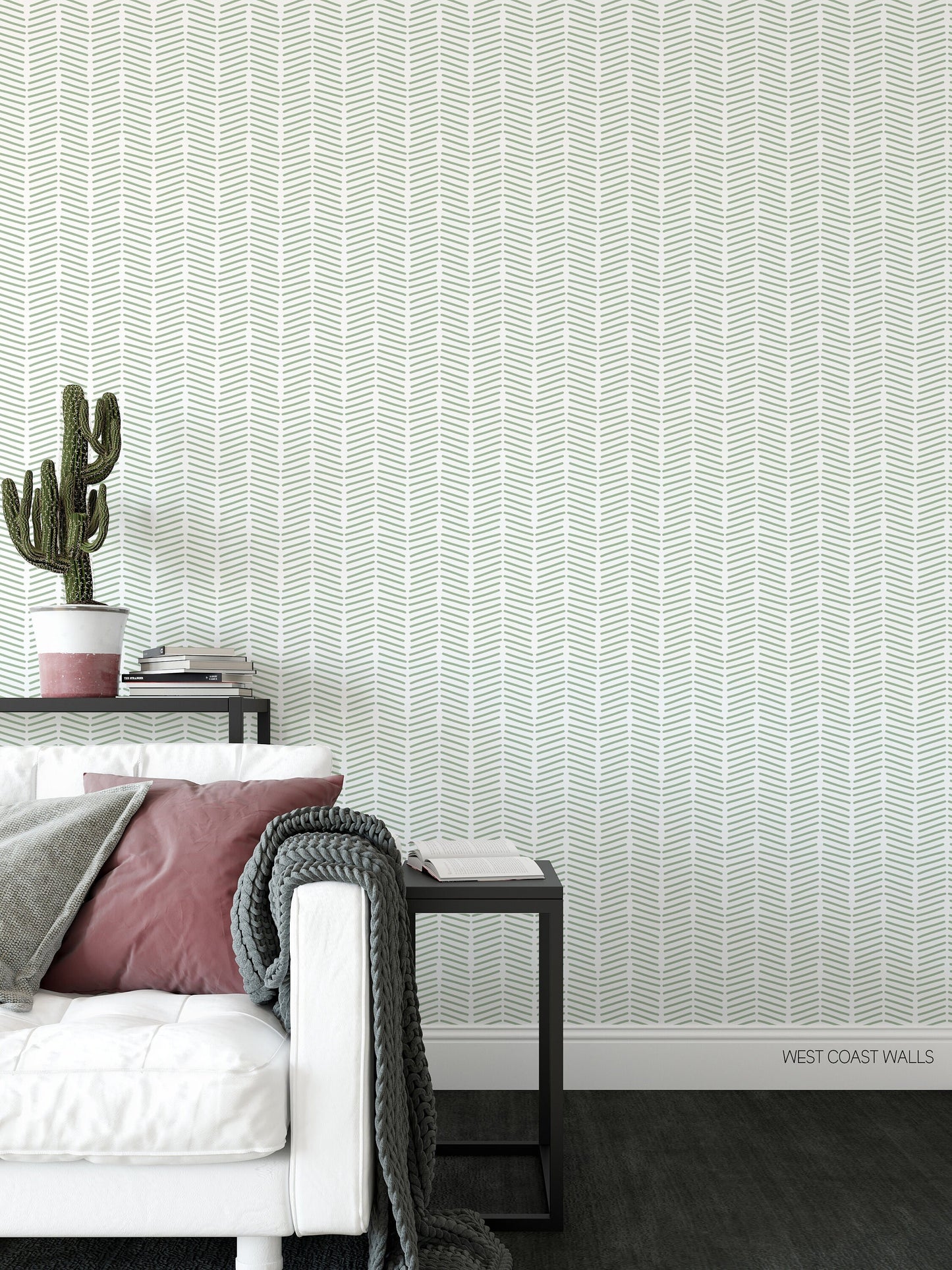 Geometric Herringbone Wallpaper