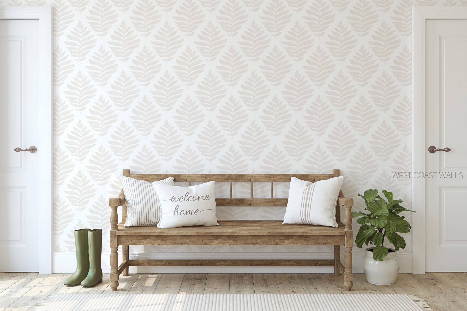 Geometric Leaf Wallpaper