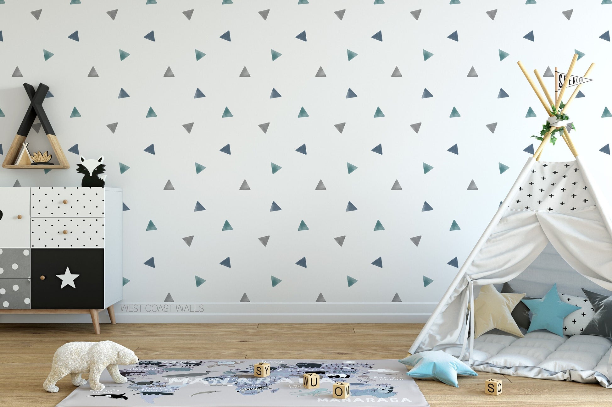 Watercolor Triangle Removable Wall Decals