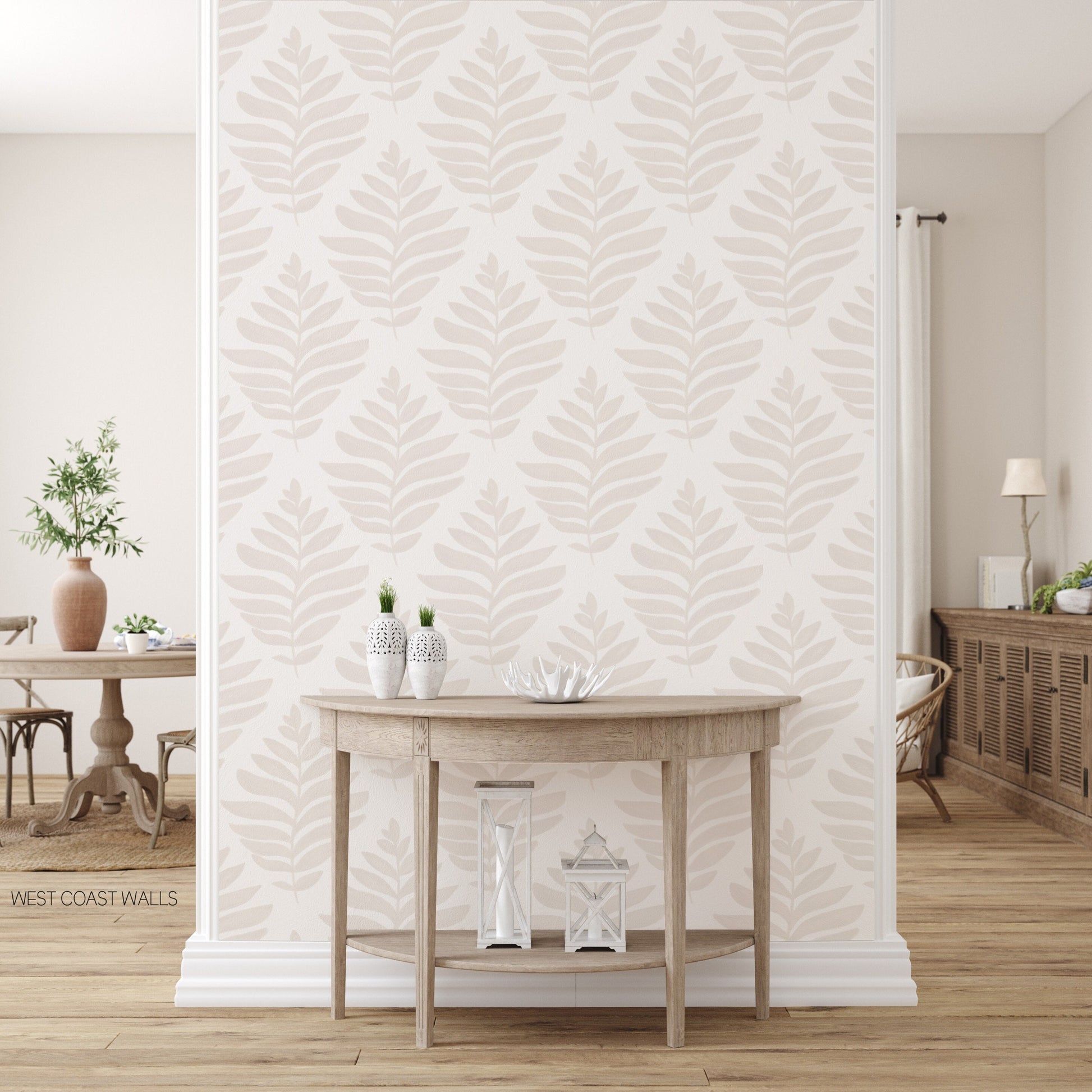 Geometric Leaf Wallpaper