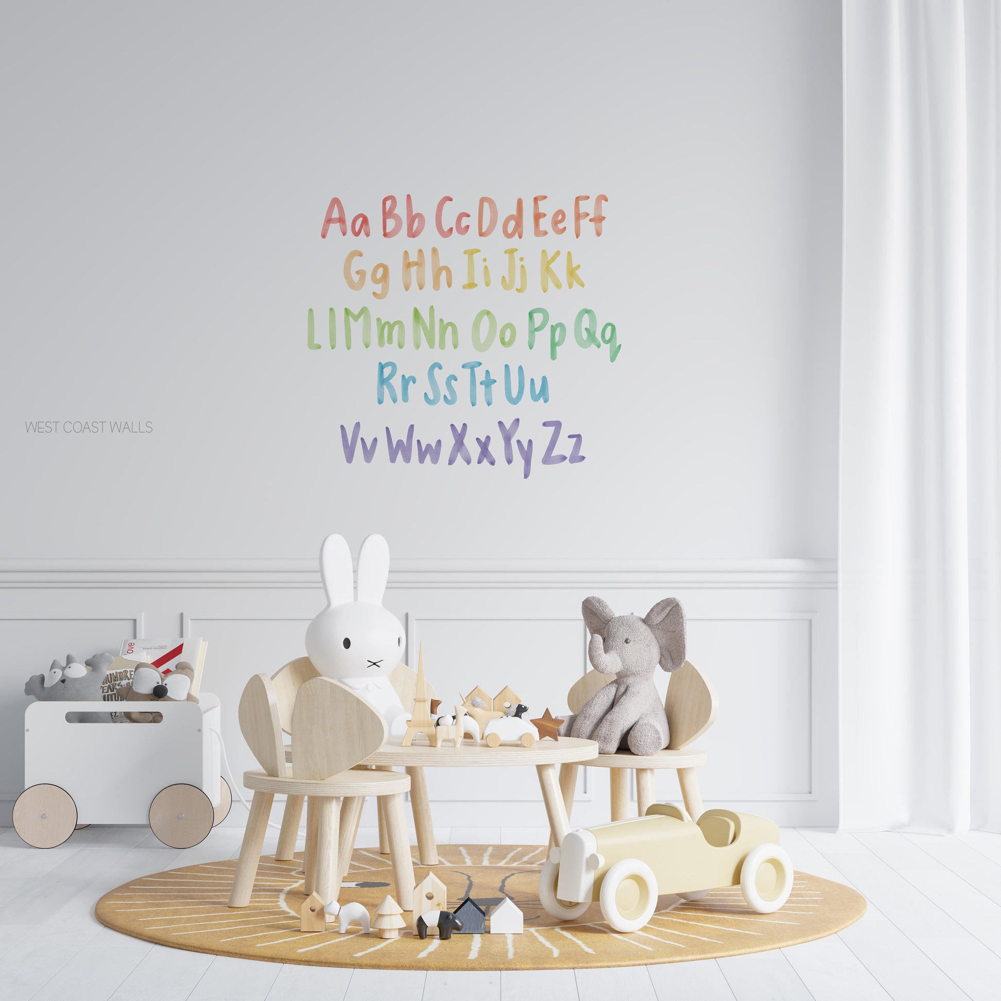 Watercolor Alphabet Letters Removable Decals