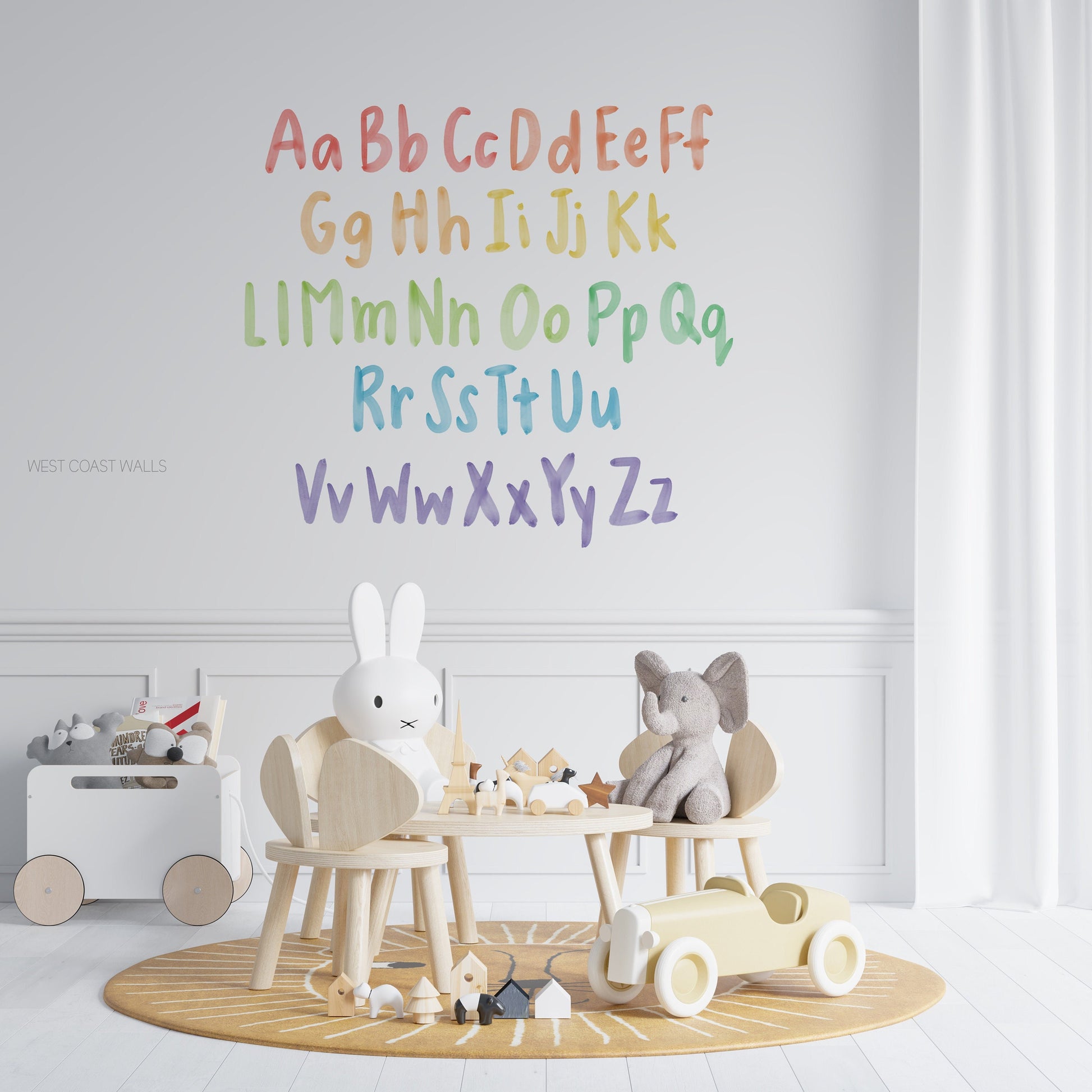 Watercolor Alphabet Letters Removable Decals