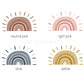Large Boho Sun Rainbow Removable Wall Decal
