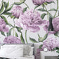 Soft Lilac Peony Floral Wallpaper