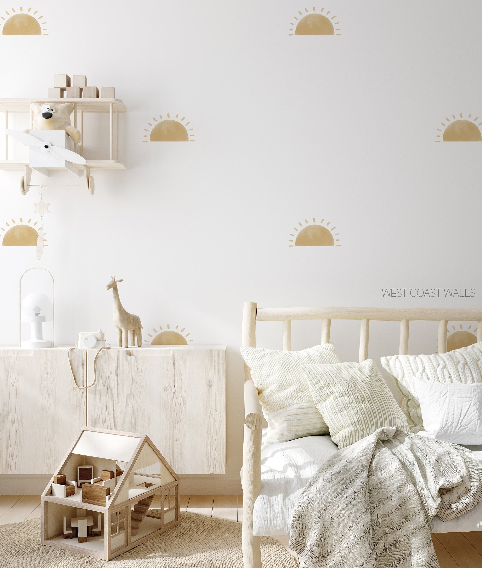 Watercolor Sun Removable Wall Decal