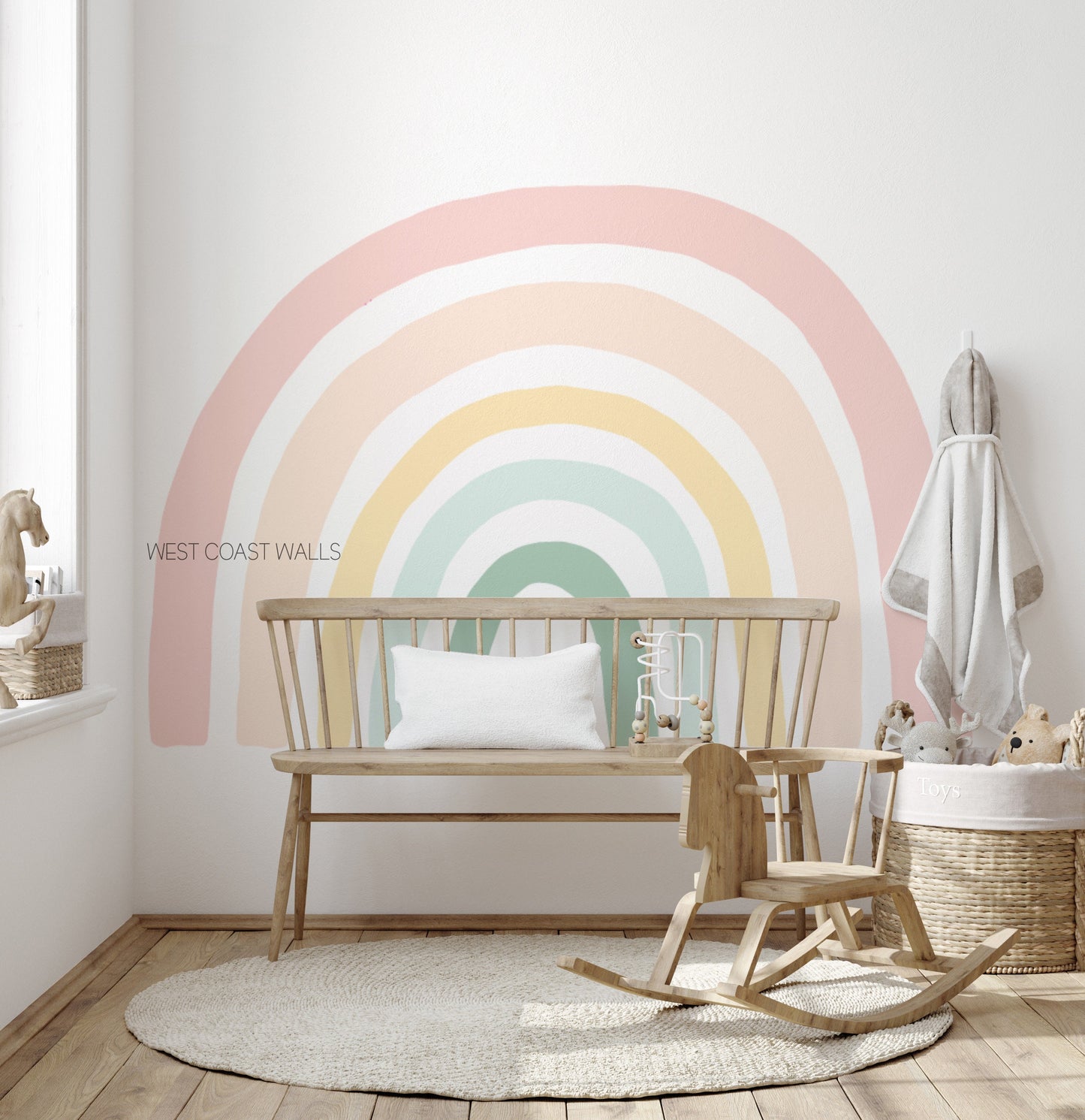 Large Muted Pastel Rainbow Removable Wall Decal