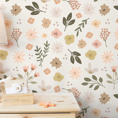 Whimsical Meadow Floral Wallpaper