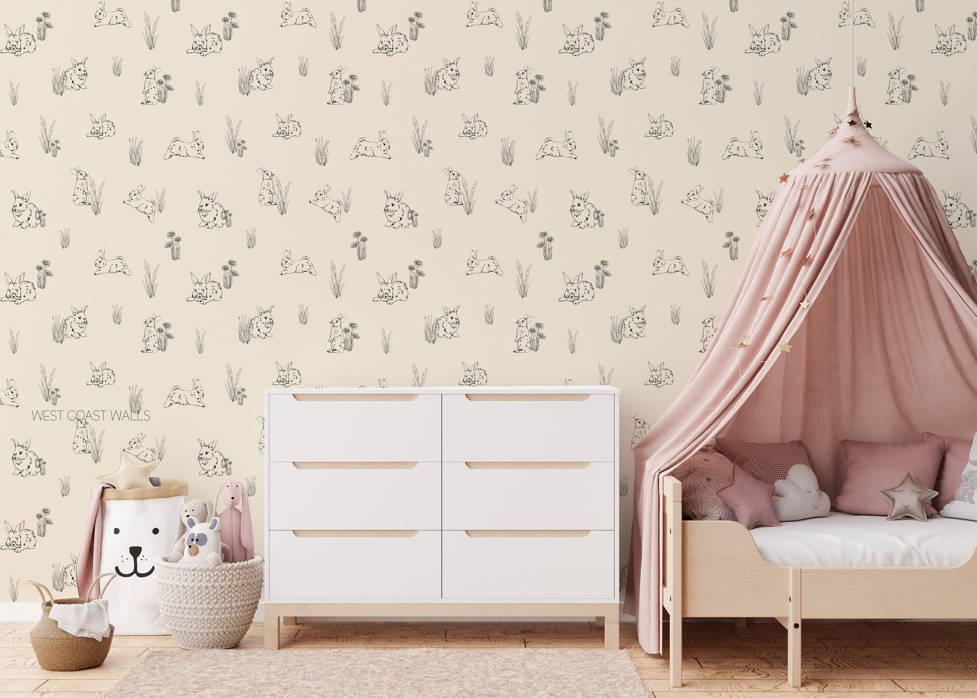 Hand-Drawn Bunnies Wallpaper