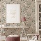 Neutral Whimsical Meadow Blooms Wallpaper