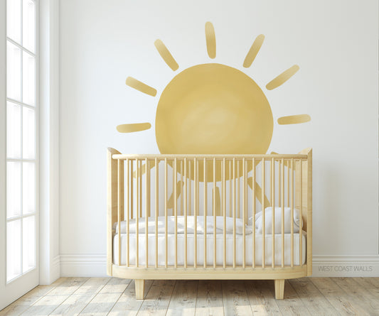 Large Full Size Painted Sun Removable Wall Decal