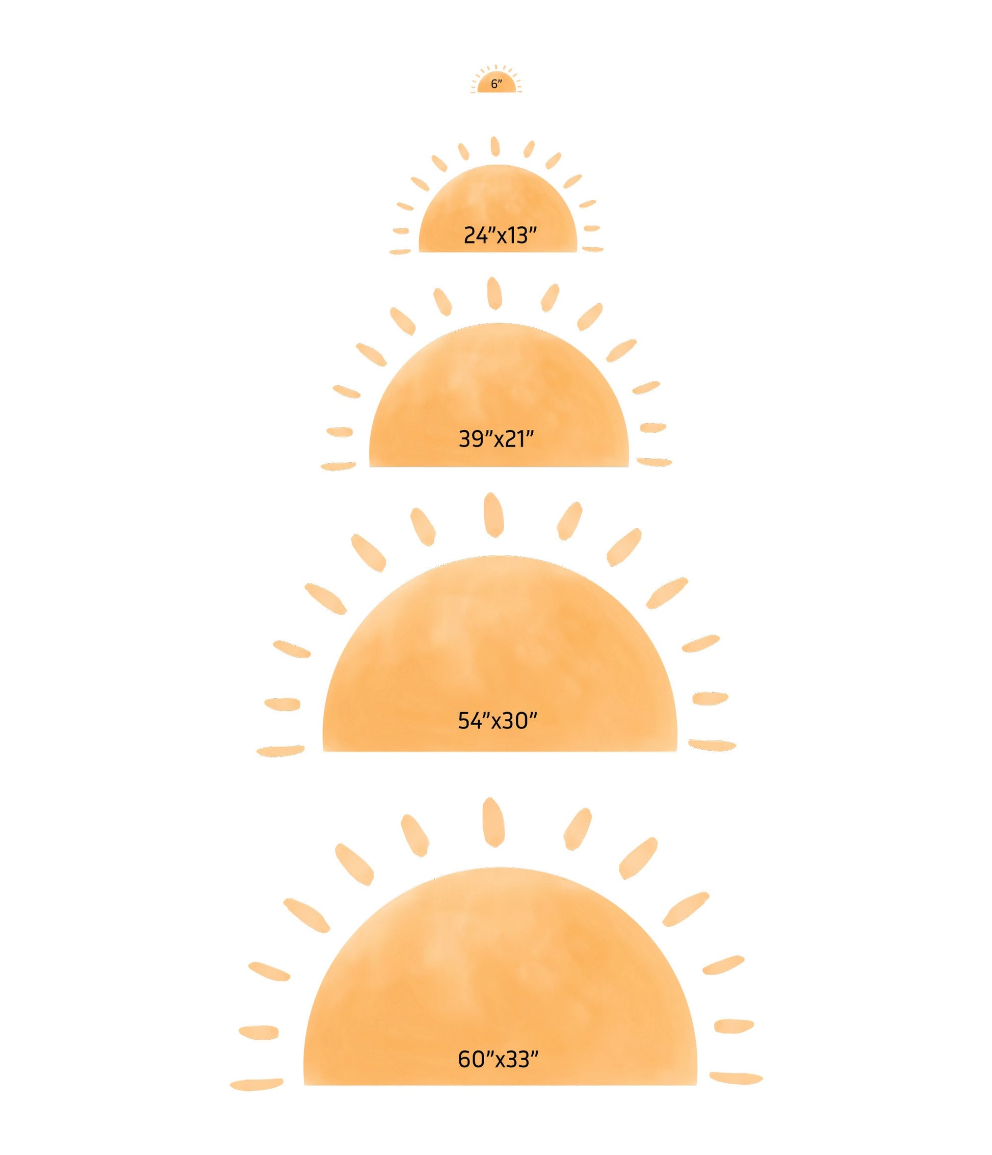Bright Watercolor Sun Removable Wall Decal
