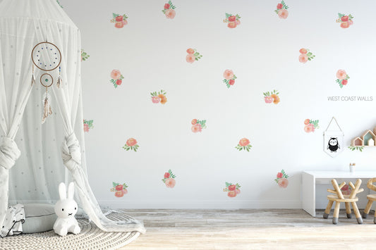 Watercolor Flowers Removable Wall Decals