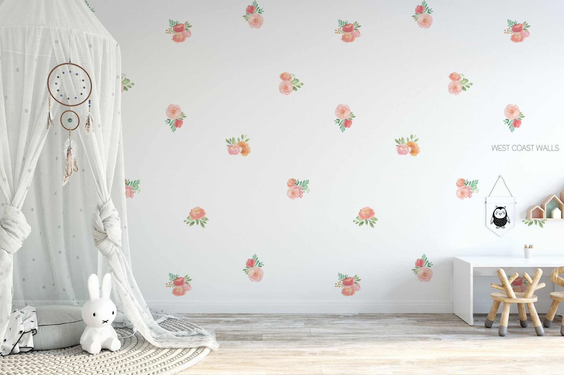 Watercolor Flowers Removable Wall Decals