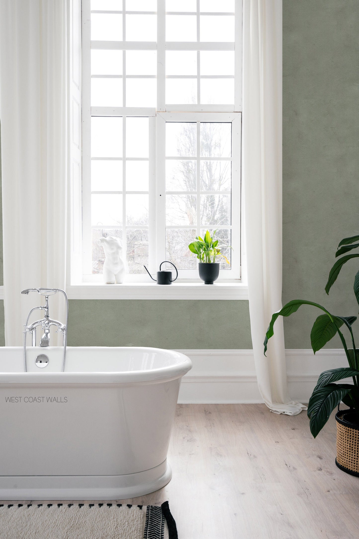 Subtle Sage Green Textured Wallpaper