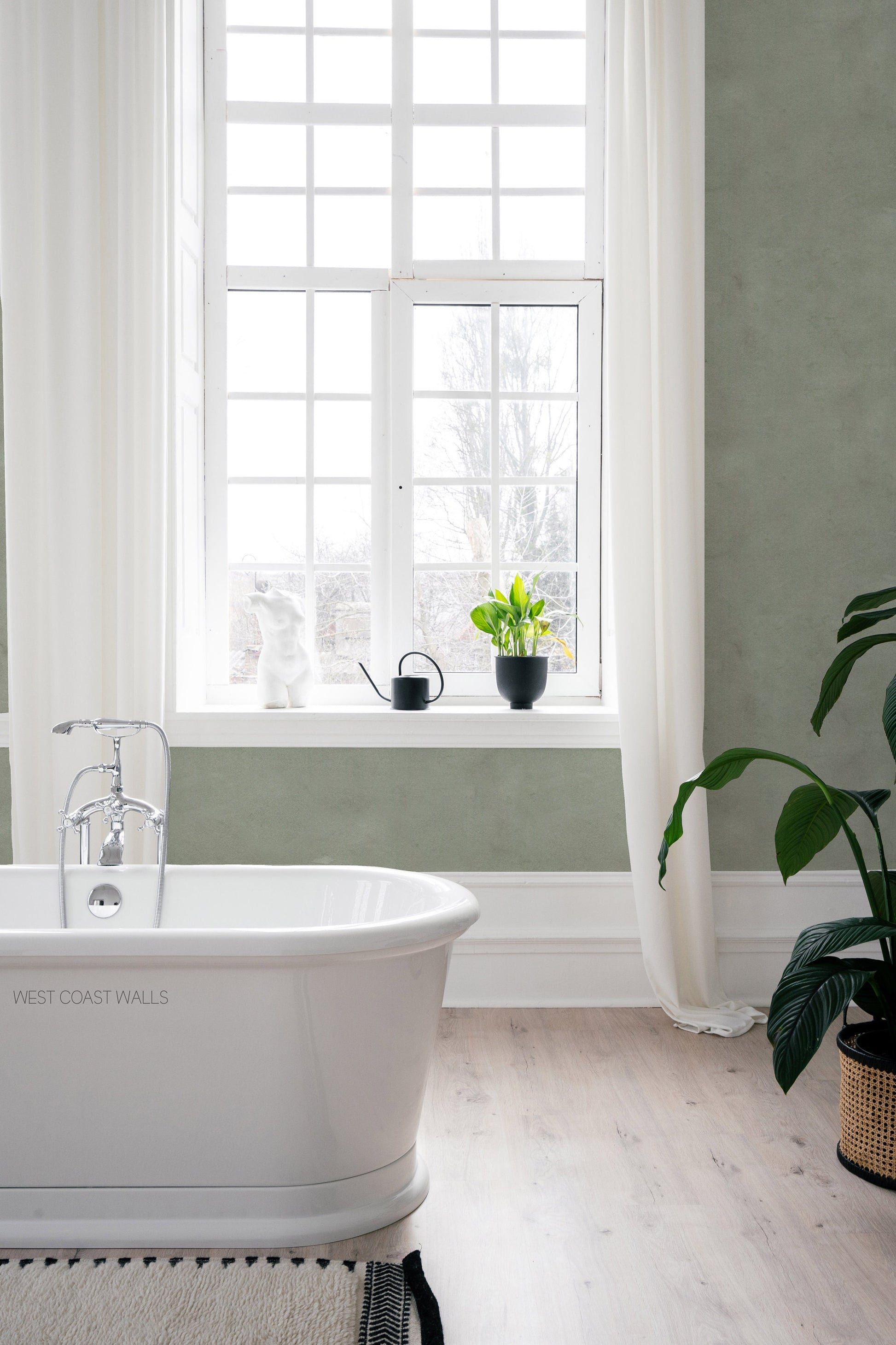 Subtle Sage Green Textured Wallpaper