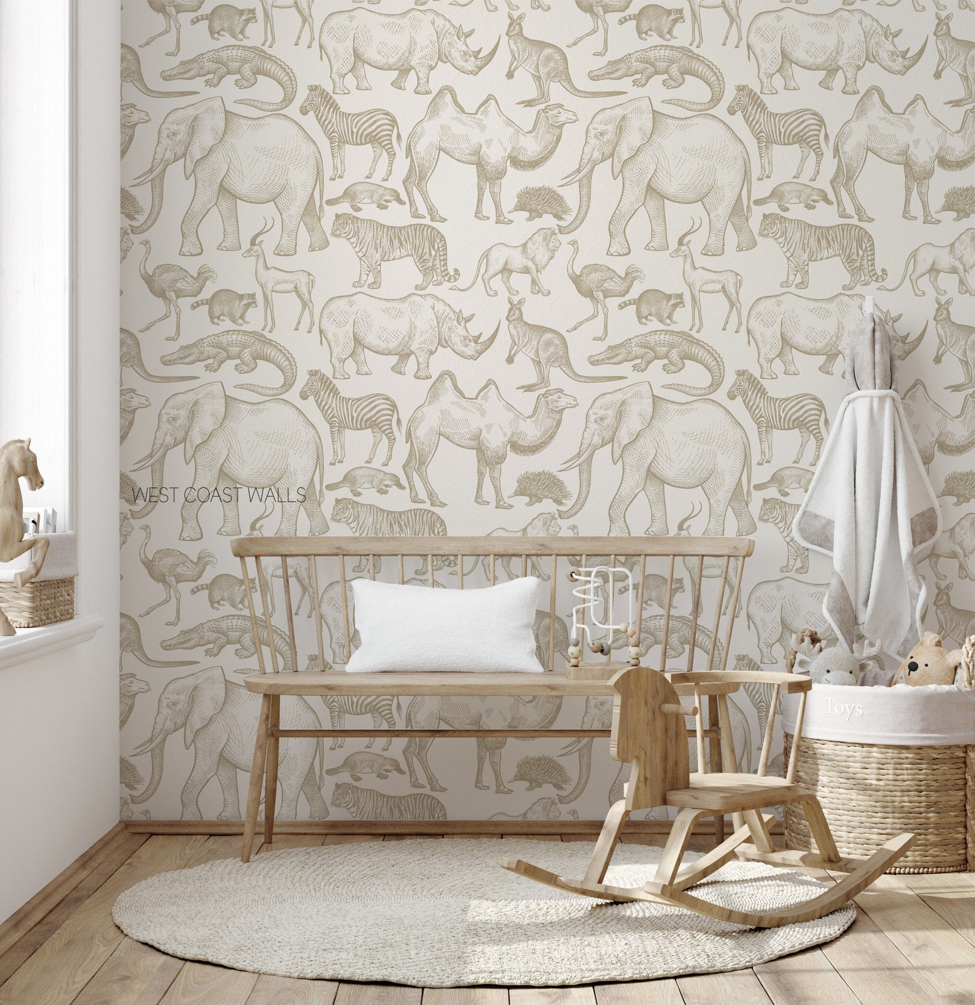 Hand Drawn Safari Animals Wallpaper