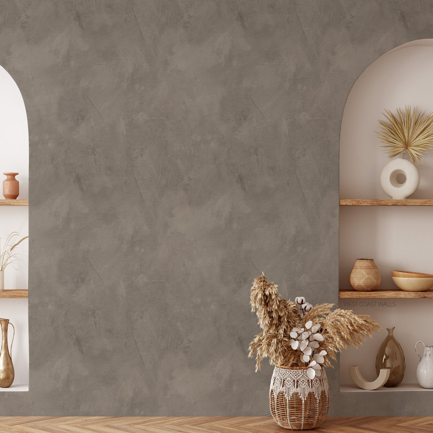 Taupe Textured Style Wallpaper