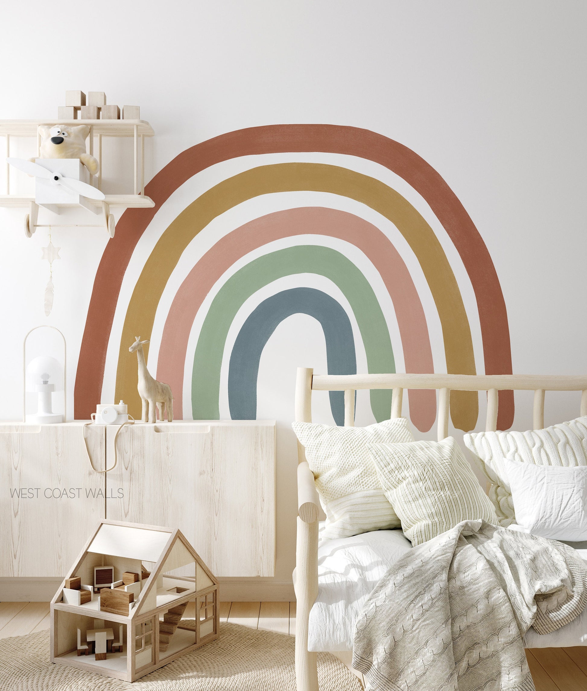 Large Earthy Toned Rainbow Decal