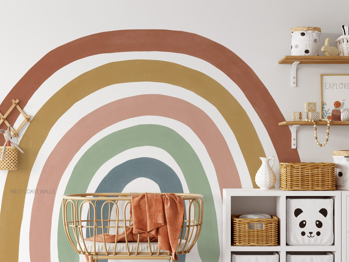 Large Earthy Toned Rainbow Decal
