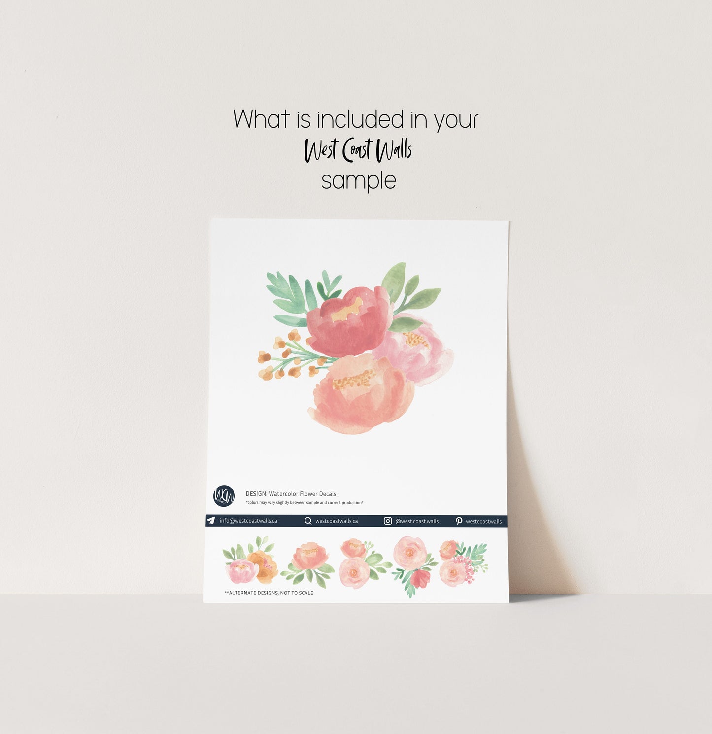 Watercolor Flowers Removable Wall Decals