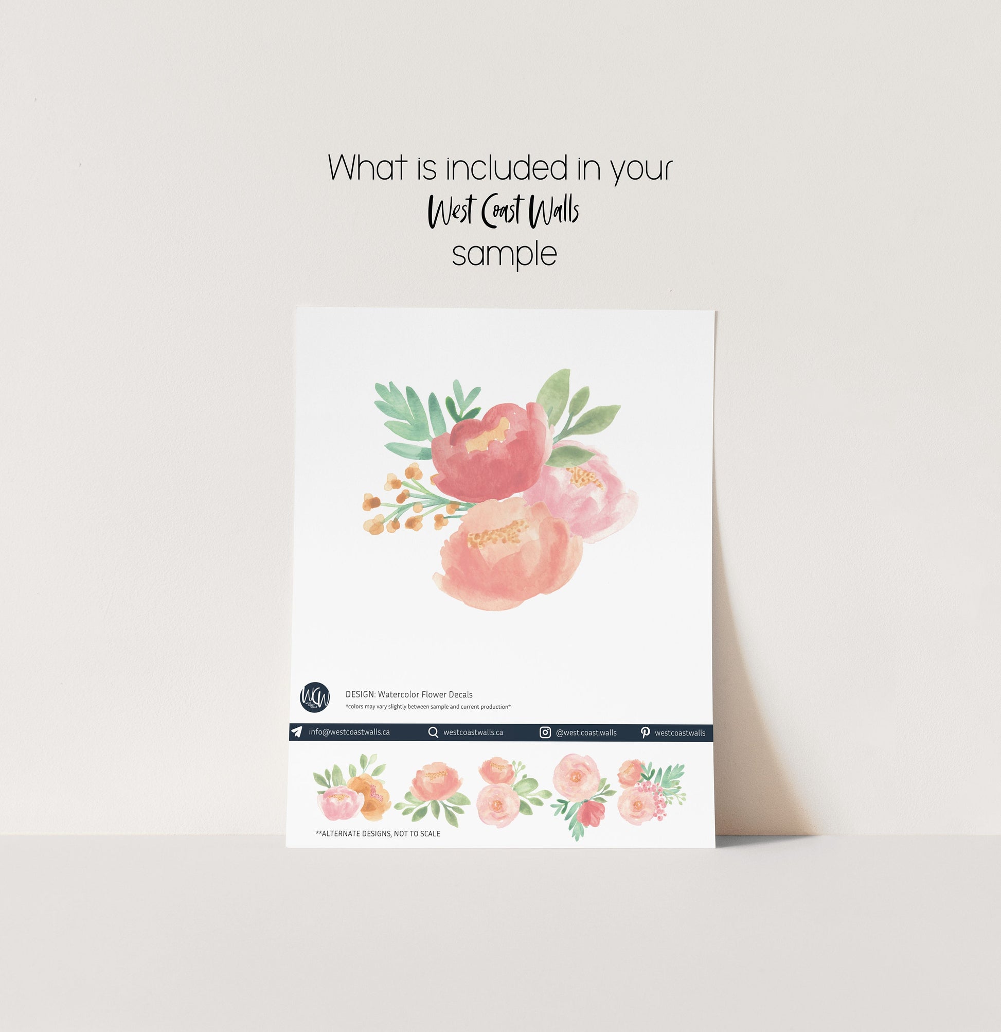 Watercolor Flowers Removable Wall Decals