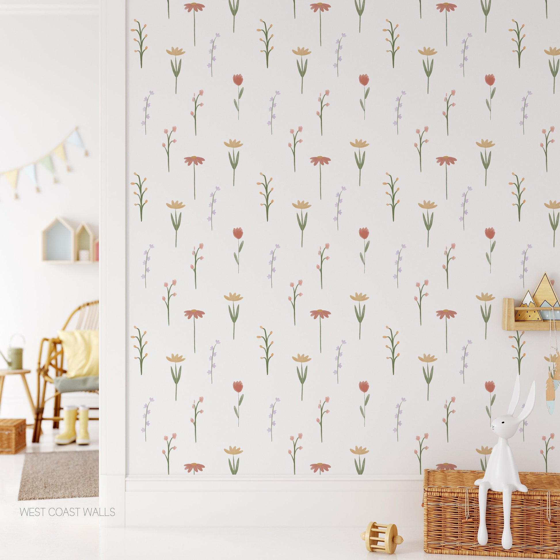 Painted Wildflower Wall Decals / Removable Flower Decals / Flower Room / Florals / Wildflower / Bohemian Room / Girl Nursery