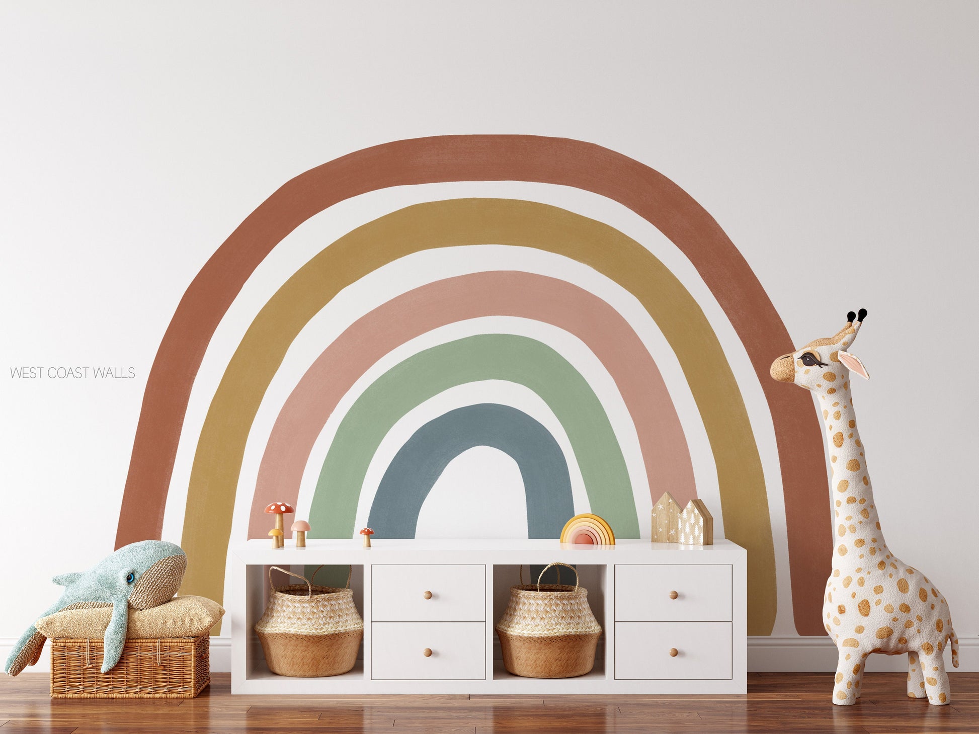 Large Earthy Toned Rainbow Decal