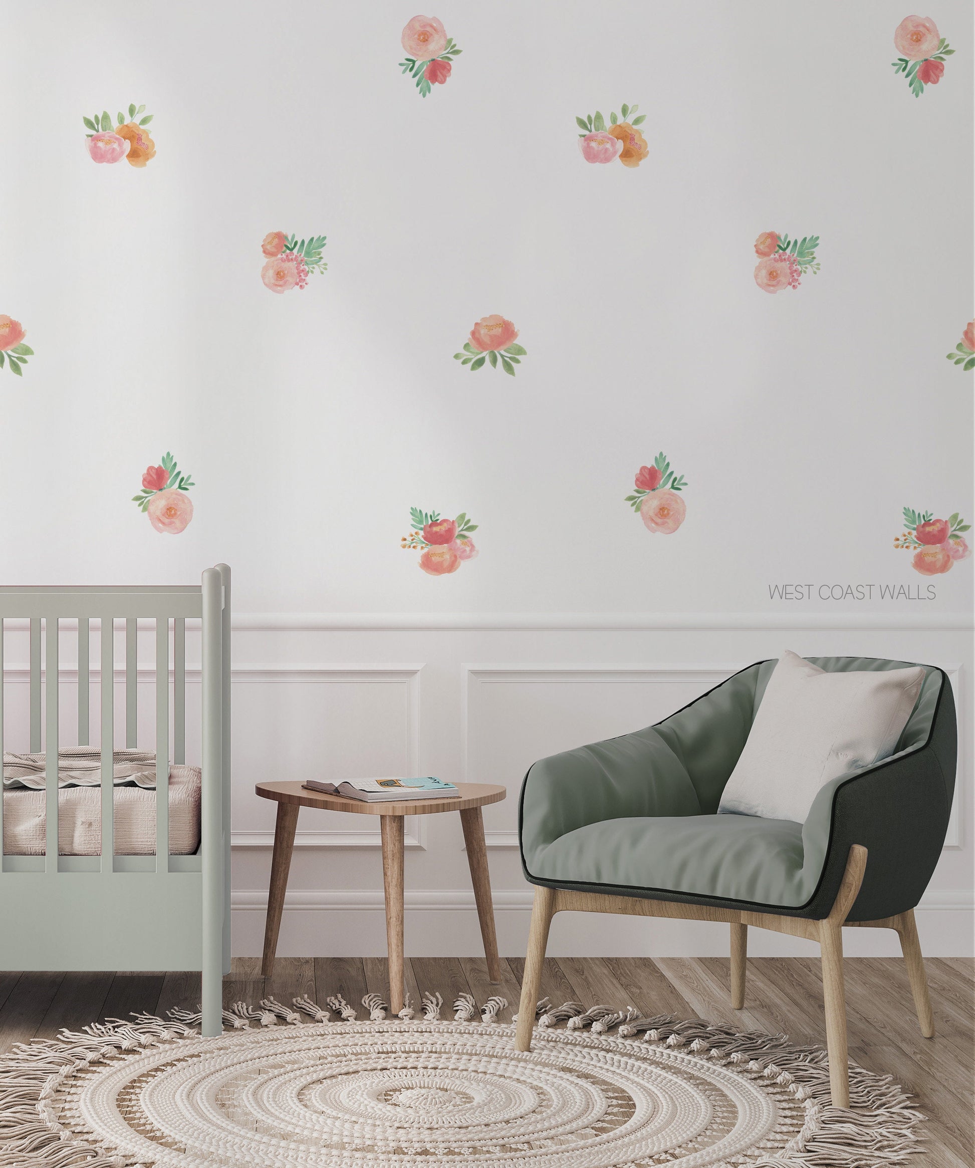 Watercolor Flowers Removable Wall Decals