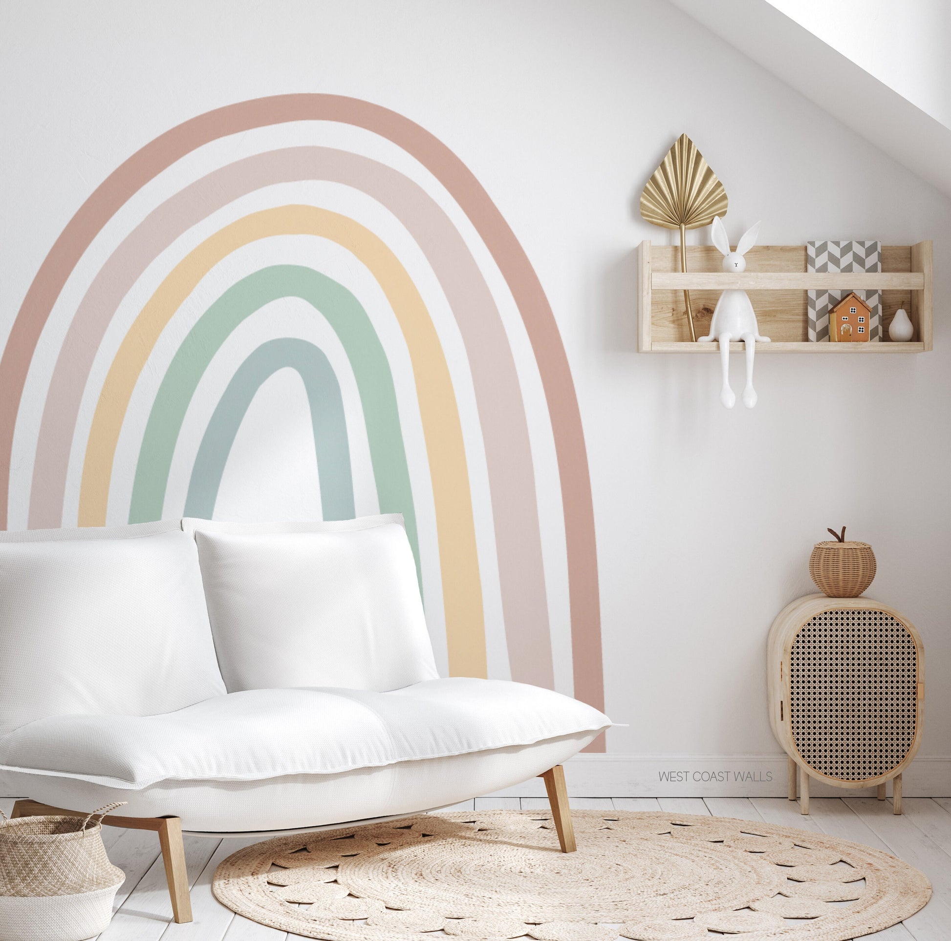 Neutral Muted Rainbow Removable Wall Decal