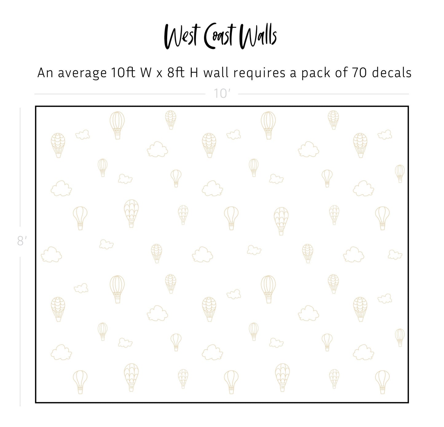 Minimalist Hot Air Balloon Removable Wall Decals
