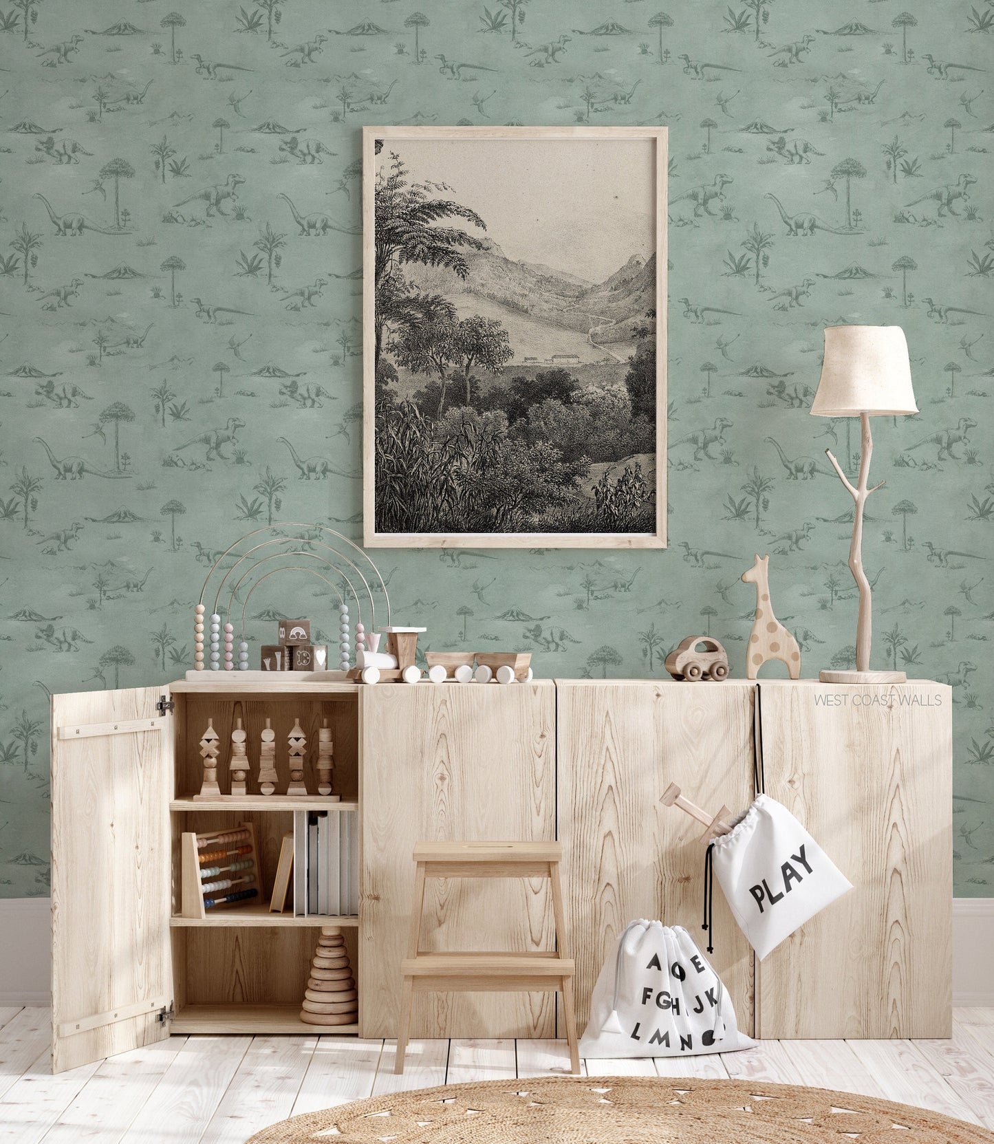 Dinosaur Toile Wallpaper